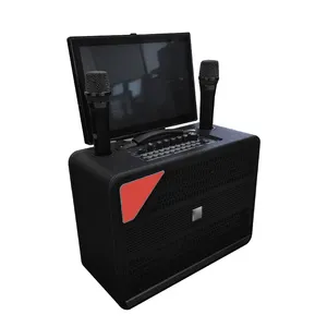 Grosir 200W 21 inci pemutar karaoke dengan desain terbaru dioperasikan mesin karaoke luar ruangan dan rumah dengan wifi bawaan 21