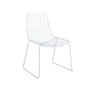 Chaise à fil créative, fauteuil doré à empiler, en acier chromé, fauteuil <span class=keywords><strong>bertoia</strong></span> moderne avec flèche métallique, couleur or - Product Image 6