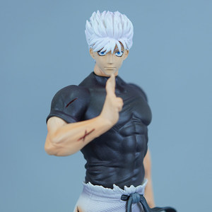 Nuova Statuetta Manga Cartoon da 23CM, Figurina di Jujutsu Kaisen con 3 Teste Intercambiabili, Gojo Satoru, Figura in PVC, Giocattolo Anime da Collezione - Product Image 2