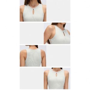Débardeur de course pour femme, sans soutien-gorge intégré, extensible dans quatre directions, respirant, écologique, avec logo frontal, polyvalent, pour fitness et yoga - Product Image 3