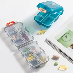 Medizinbox Organisator Aufbewahrung wasserdichte tragbare Pillenschachtel mit 10 Rastern große Kapazität Medizinbehälter ergonomisch