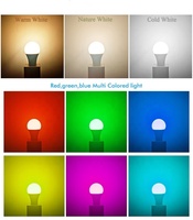 Ampoule à changement de couleur RGBCW E27/E26/B22 à commande vocale intelligente compatible avec Alexa et Google Home Assistant