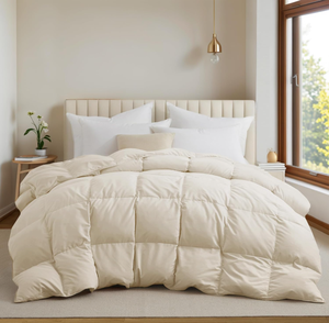 Couette en duvet de canard California King Size, couette toutes saisons avec housse douce anti-duvet, certifiée <span class=keywords><strong>RDS</strong></span> et OEKO-TEX - Product Image 1