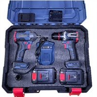 CAMPEGGI OEM – Ensemble d'outils combinés perceuse à percussion sans fil 21 V sans balais, 2 pièces, avec mallette rigide en plastique