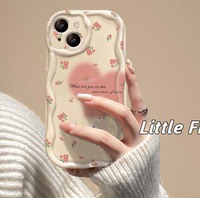 Coque de téléphone portable en silicone TPU à bord ondulé avec imprimé papillon rose créatif pour Iphone 8 X Xr Xs 11 12 13 14 15 16 17 Pro Max