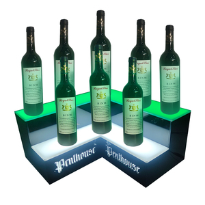 Exhibidor de Botellas de Licor Acrílico con Iluminación LED Personalizada, 2 Estantes, Base RGB para Bebidas Alcohólicas y Cócteles, con Control Remoto - Product Image 3