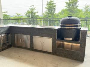 Fornitura di fabbrica a forma di L <span class=keywords><strong>cucina</strong></span> giardino barbecue Grill a Gas regolabile in altezza muro di pietra coltivata esperienza di cottura All-in-One - Product Image 4