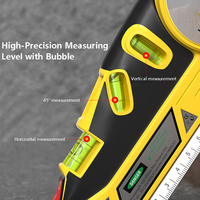 Livella Laser Industriale DEWEN a 3 Linee, Professionale, Orizzontale e Verticale, Portatile, Multifunzione, con Funzione di Misurazione Distanza, per Uso Domestico