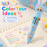 KAIX Lindos Bolígrafos de Gel de PVC al por Mayor con Logotipo Personalizado, Sets de 10 Colores, Tinta Multicolor, Bolígrafo de Gel Multicolor para Recompensas Escolares