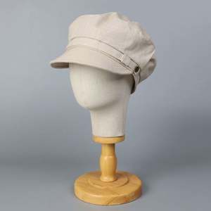 Collection Printemps-Été 2025 – Chapeau Plat Simple et Tendance pour Femme – Béret en Coton et Lin Doux Couleur Unie - Product Image 3