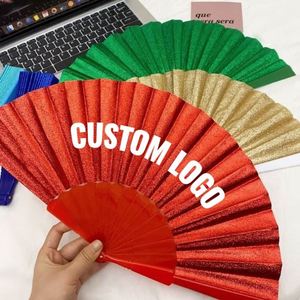 <b>Personalised</b> Folding Hand <b>Fan</b> Custom Logo for Holiday Events Party Night Performance <b>Wedding</b> Favors and Gifts - Product Image 1