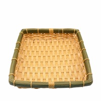 Rechthoekige geweven mand met bamboe-look, PP, voedselveilig, waterdicht, makkelijk schoon te maken, voor restaurant, catering, fruit, brood, snacks, serveren.