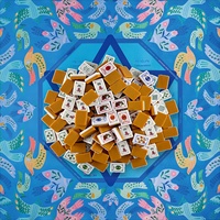 Ensemble de Mahjong Américain de Luxe Moderne 160 Pièces 36mm Tuiles Acryliques Gravées 4 Couches avec Tapis Bleu Colombe Étoilée En Stock Jeu 4 Joueurs