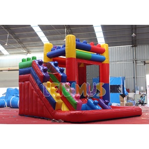 <span class=keywords><strong>El</strong></span> <span class=keywords><strong>castillo</strong></span> hinchable con temática de bloques de construcción de color caramelo con tobogán acuático texturizado antideslizante es un modelo de mejora para padres e hijos - Product Image 3