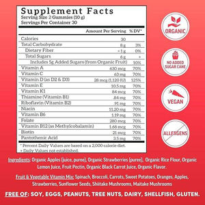 Groothandel OEM Private Label Vegan Biologische Multivitamine Gummies met B6 B12 C D3 E Biotine Echt Fruit Beauty Supplement - Product Image 3
