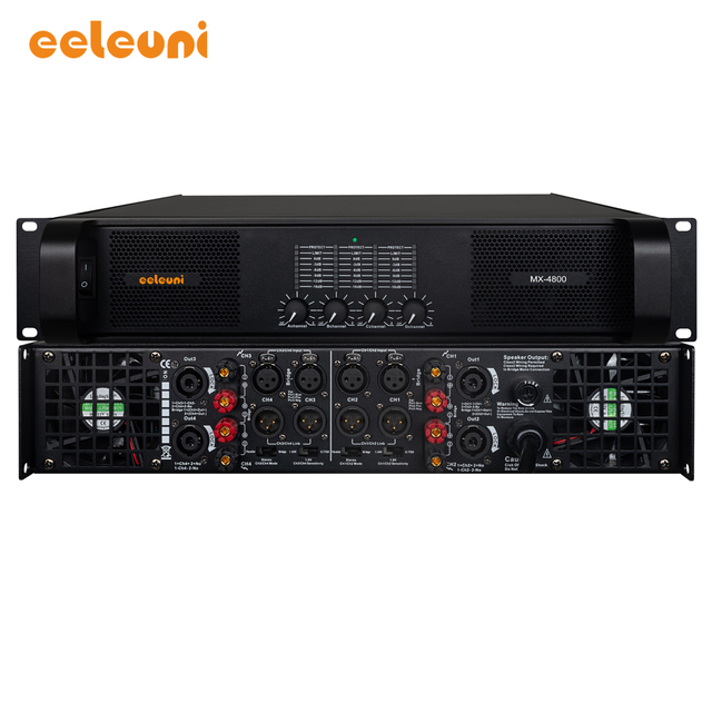 4 Channel 800W Power Amplifier with High Power and Stable Performance for Concert for DJ for Show Professional Amp MX-4800