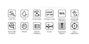 X-568 de récupération et de recharge d'huile de réfrigérant et de compresseur de véhicule avec fonction de nettoyage/Machine de récupération de gaz R134a - Product Image 5