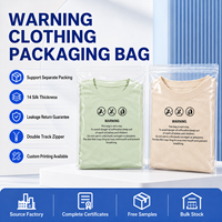 Sacs sous vide transparents imprimés par gravure personnalisée avec étiquette d'avertissement, résistants à l'humidité, pour vêtements, pochettes de compression pour l'emballage FBA
