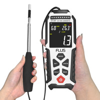 Anemómetro Térmico Portátil Digital, Medidor de Velocidad del Viento, Velocidad del Aire y Temperatura, Registrador de Alta Precisión