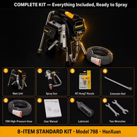 Mesin Semprot Cat Airless Bertekanan Tinggi dengan Motor Brushless untuk Pengecatan Dinding DIY, Cocok untuk Cat Lateks