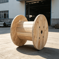 Carrete de Madera Sólida de Gran Capacidad para Enrollar Cables, Hecho a Medida para Cable de Fibra Óptica en Construcción, Tambores de Madera para Cables