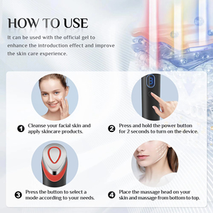 เครื่องนวดตาแบบมือถือ 7 สี LED พร้อมไมโครเคอร์เรนท์ EMS ยกกระชับผิวหน้า สำหรับใช้ในบ้าน - Product Image 2