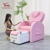 Fauteuil de pédicure spa de luxe rose commercial, fauteuil inclinable pour manucure avec massage, équipement de salon de beauté