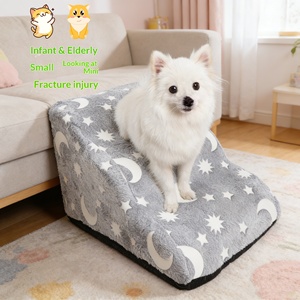 Evcil Hayvan Merdiveni Köpek Merdiveni Sünger Dolgulu Çıkarılabilir ve Yıkanabilir Eğimli Basamaklar Küçük Yaşlı Köpekler için Merdiven - Product Image 3