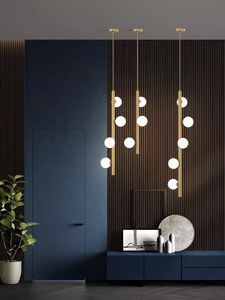 Boule de verre nordique lampes suspendues chambre chaude lampe de chevet Art Restaurant salon Bar Double tête suspension lampe décor luminaire - Product Image 2