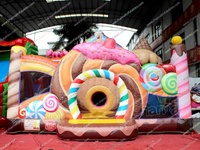 Bonbons magasin maison gonflable parcours du combattant terrain de jeu gonflable géant château sautant toboggan air château aire de jeux extérieure parc amusant