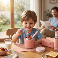 Bocal alimentaire isotherme en acier inoxydable personnalisé, anti-fuite, thermos pour soupe, pour les repas scolaires des enfants