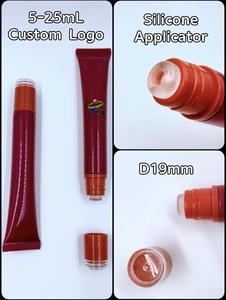 Tùy chỉnh rỗng d19mm PE mềm bóp ống mỹ phẩm container cho kem mắt son bóng với zero-độ Silicone <span class=keywords><strong>Applicator</strong></span> - Product Image 2