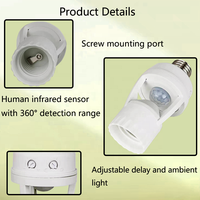Gasim alta calidad 100-240V E27 PIR Sensor de movimiento portalámparas infrarrojo