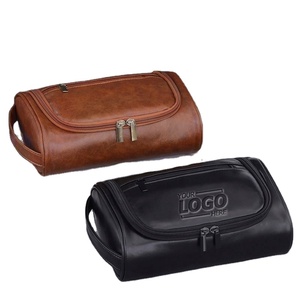 Premium PU Leather Travel Toiletry Bag for Men - Stylish, Waterproof & Personalized Cosmetic Organizer - Product Image 1