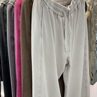 Pantalones de chándal personalizados de felpa francesa gruesa para hombre, de algodón gris, holgados, tipo jogger, con cordón y cintura elástica, estilo baggy.