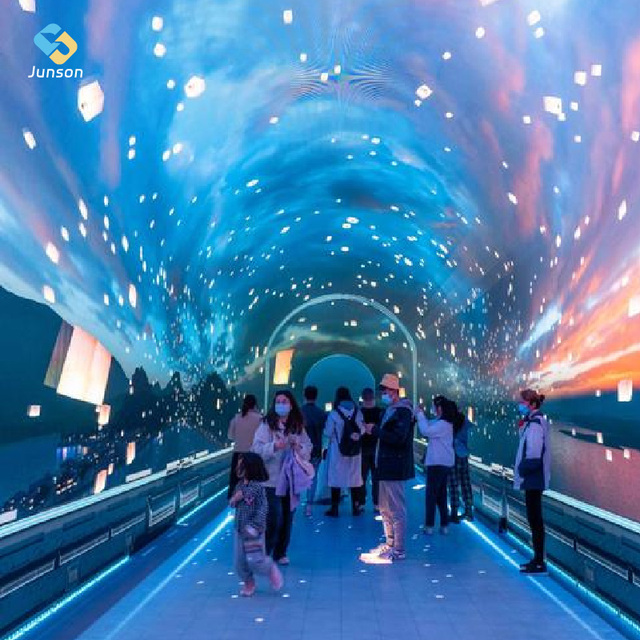 Unique Interactive 360° Wall Projection System | Wall & Floor Projection | 3D Immersive Tunnel Projection