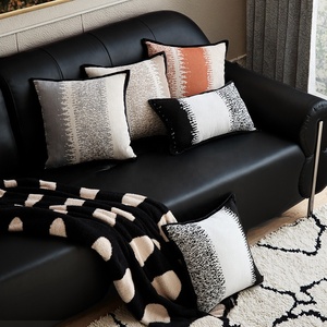 French Jacquard Woven Luxury <b>Sofa</b> Bed Pillows High-End Striped Decorative <b>Cushion</b> Accessory for Living Room with Core - Product Image 2