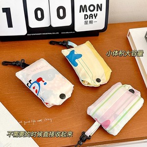 Foldable Reusable Shopping <b>Bag</b> Large Capacity Canvas <b>Tote</b> Cartoon Striped Grocery Shoulder Handbag for Supermarket - Product Image 5