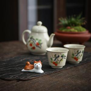 Lande japon tarzı dekoratif öğeler, sevimli hayvan serisi, köpek seramik el sanatları, stokta Chopstick tutucular, E - Product Image 4