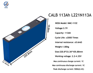 แบตเตอรี่ลิเธียมไอออน CALB Prismatic Cell Nmc 113Ah 3.7V L221N113A ของแท้ใหม่เอี่ยม สำหรับรถยนต์ไฟฟ้าและพลังงานแสงอาทิตย์ - Product Image 3