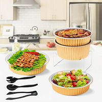 Ensemble de 8 chauffe-plats jetables en or de luxe