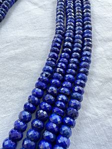 Lapis-lazuli de qualité supérieure, facettes rondes, 7-10 mm, brin de 16 pouces - Product Image 5
