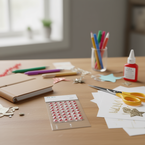 Pegatinas de diamantes de imitación Ilan Red Star de 12 mm, aproximadamente 54 unidades, brillantes - Product Image 2