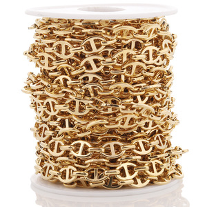 Chaîne à maillons ovales plats Aceworks au mètre, plaquée or 18 carats PVD, en acier inoxydable, pour la fabrication de bracelets et de colliers DIY - Product Image 5