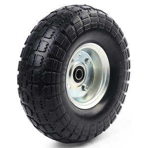 Pneus pneumatiques solides à plat de 10 pouces roues pneus sans air avec roulements à billes décalés de <span class=keywords><strong>5</strong></span>/<span class=keywords><strong>8</strong></span> pour chariot de jardin de <span class=keywords><strong>brouette</strong></span> - Product Image 3