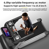 Caminadora Eléctrica Yipao LAWIN Blue Eagle W8 con Motor de 6.0HP Ultra Silencioso, Pantalla Grande, Monitoreo de Frecuencia Cardíaca, Comercial, de Gran Ancho para Correr