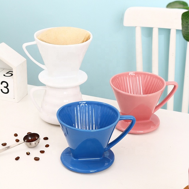 Ceramic Coffee Dripper with 2 Drip Holes for Home Office and Cafe Manual Brewing Pour Over Coffee Dripper