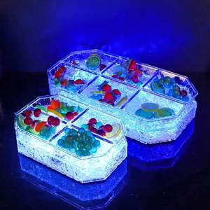 Plateau à fruits LED personnalisé d'usine Discothèque Design moderne Assiettes à fruits changeantes colorées bar Plat à fruits Plateau rond Bol à collation LED - Product Image 2