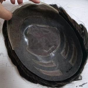 Nuevo Sistema de reemplazo de <span class=keywords><strong>cabello</strong></span> indio modelo On-Rite para hombres mayorista con <span class=keywords><strong>color</strong></span> negro - Product Image 3