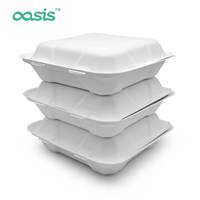 Contenant alimentaire jetable en bagasse de canne à sucre biodégradable, étanche, résistant à la graisse et compatible micro-ondes, pour vente en gros